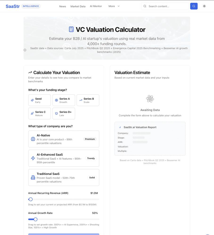 Curious About Your Startup's Value? Use the FREE SaaStr VC Valuation Calculator